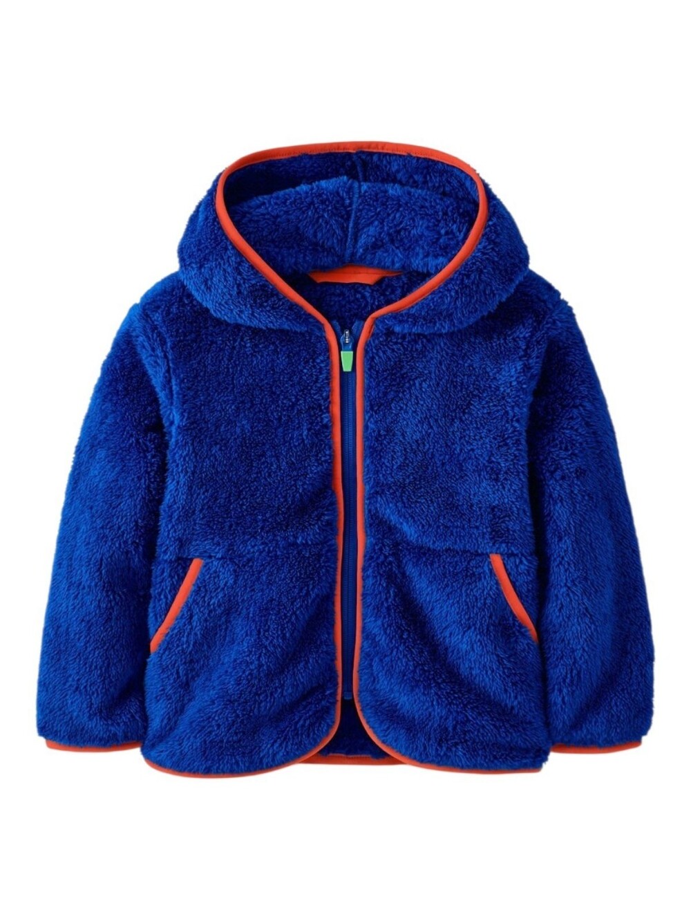 Hanna Andersson Marshmallow Blue Orange Faux Shearling Hoodie Jacket Size 3T